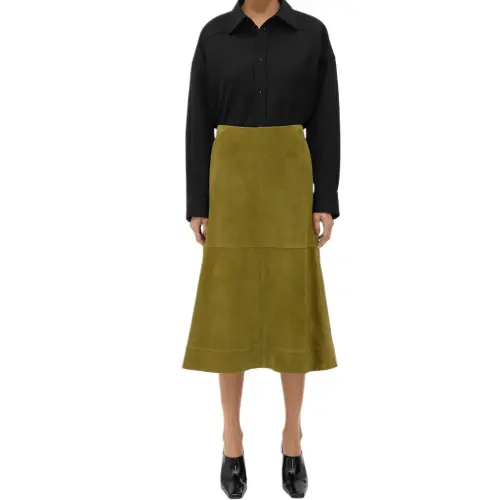 Bottega Veneta Leather Midi Skirt
