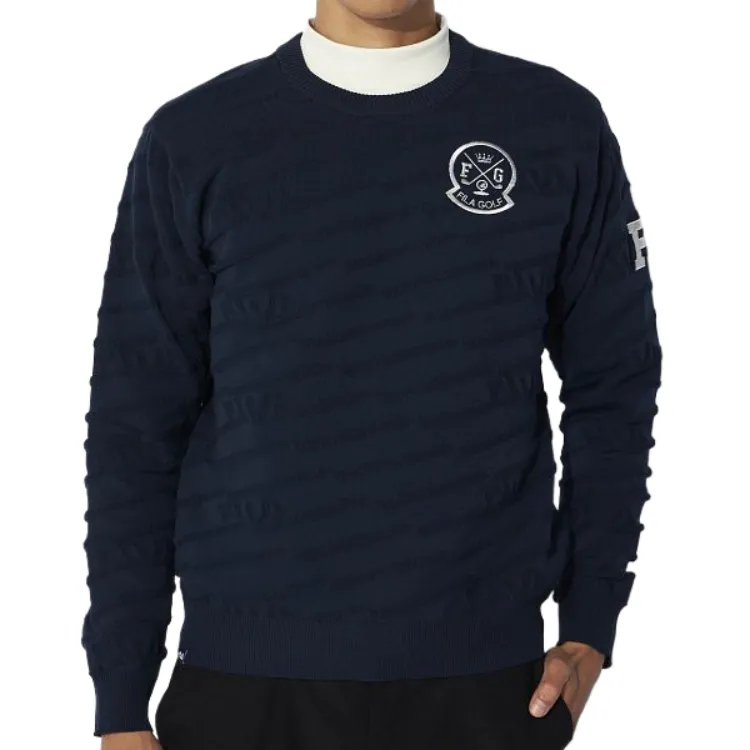 FILA Sweaters Men's Marine Blue Crew Neck Moderate
