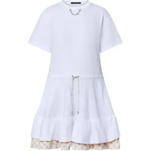 Lv Monogram Flounce T Shirt Dress