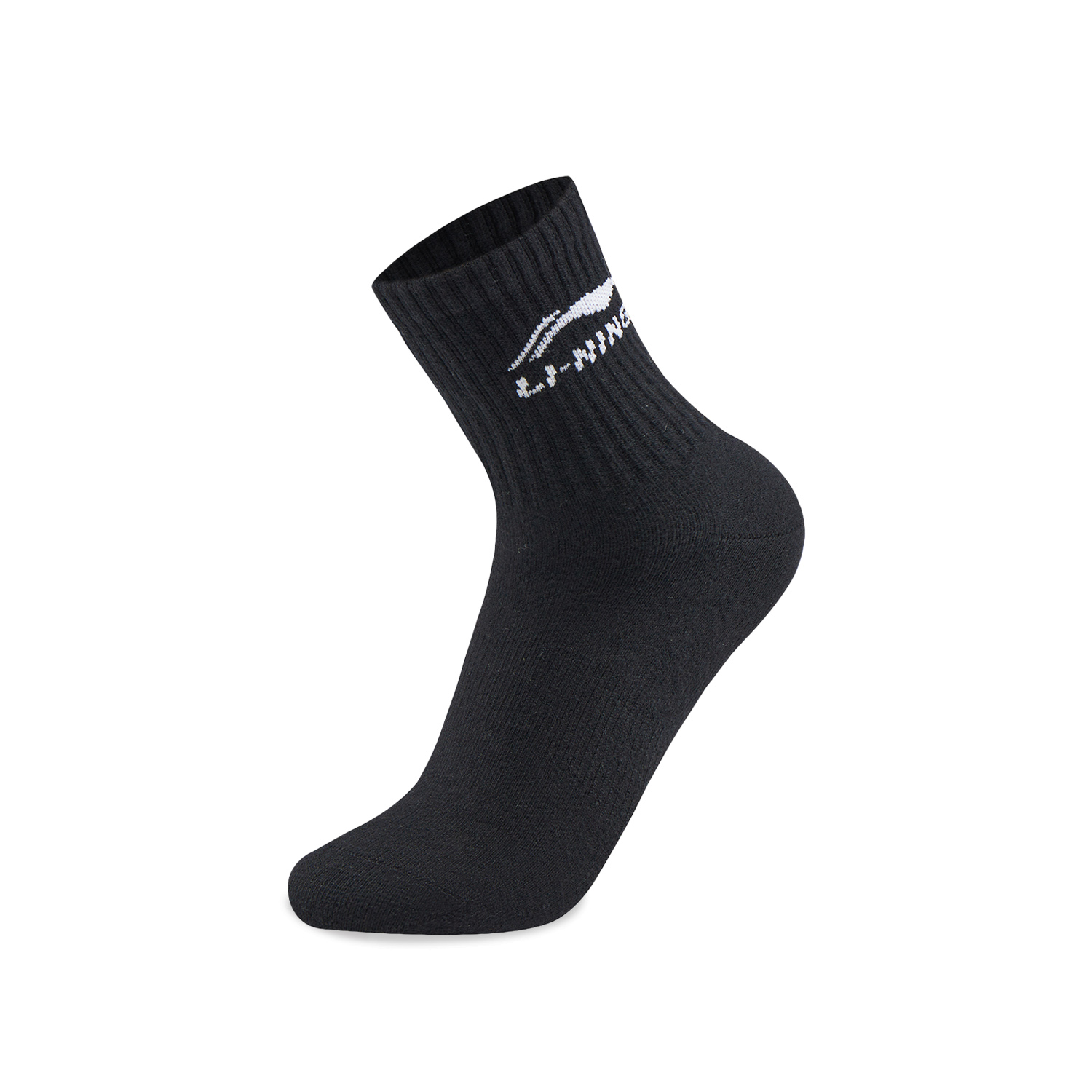 Li Ning Sports Life Collection Crew Socks Unisex 3 Pack White/Charcoal Gray/Black