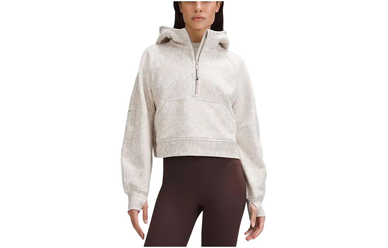 Lululemon Scuba Series Oversized Half-Zip Hoodie Loose hooded half-zip long-sleeved short half-cardigan sweatshirt for women