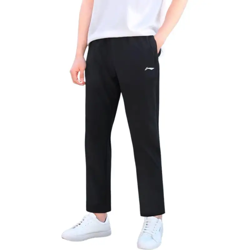 Li Ning Casual Pants Men's Black Thin Slim Fit Pants