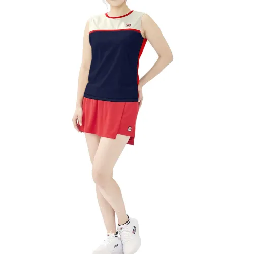 FILA Tennis Tops Women's Marine Blue Crew Neck Moderate
