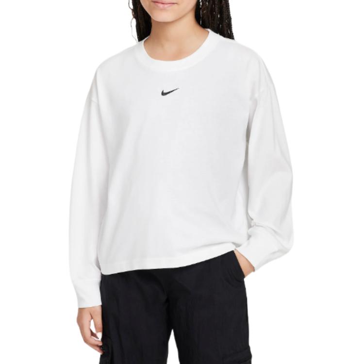 Женская футболка Nike Cotton Longsleeve (белая)
