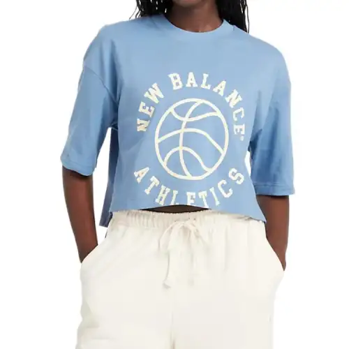 New Balance Drop Shoulder Sleeve T Shirt Women's Blue