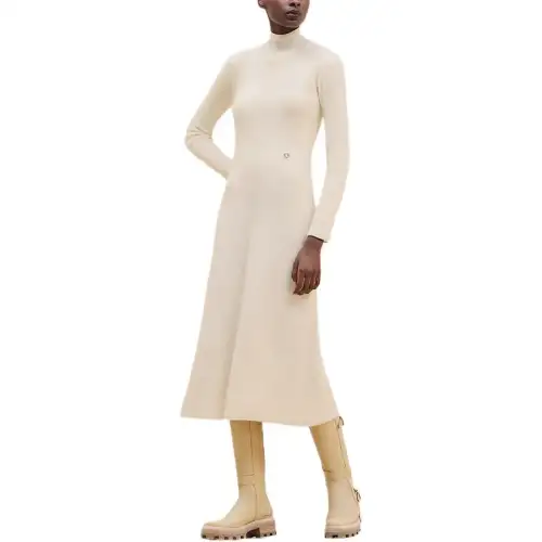 HERMES FW24 Long Sleeved Dress Women's White