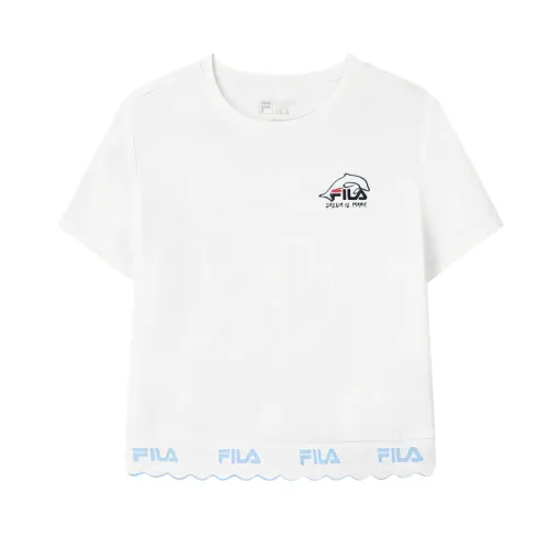 FILA Heritage T Shirts Women's Standard White Color Crew Neck