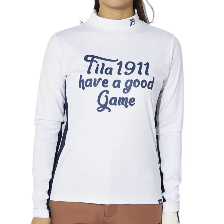 FILA 1911 Shirts Women's White Stand Collar Moderate
