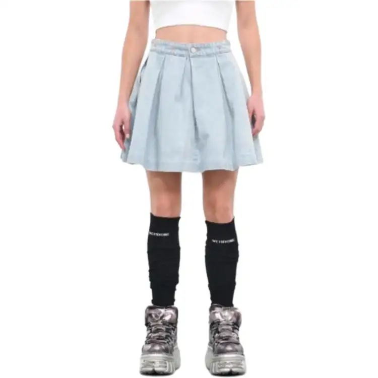 Vetements Pleated Denim Skirt