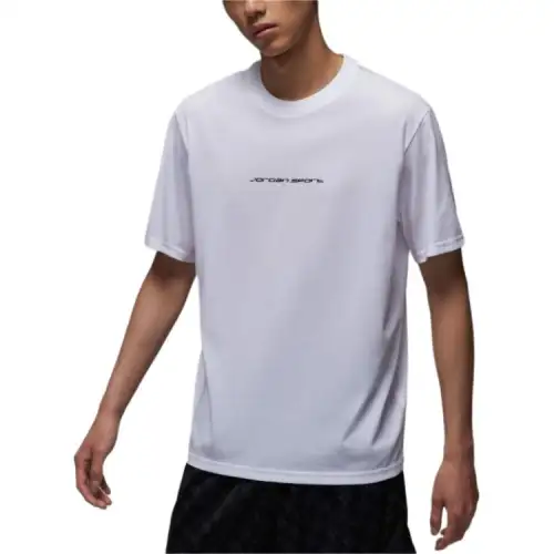 Jordan Sport T Shirts Men's White Crew Neck Moderate