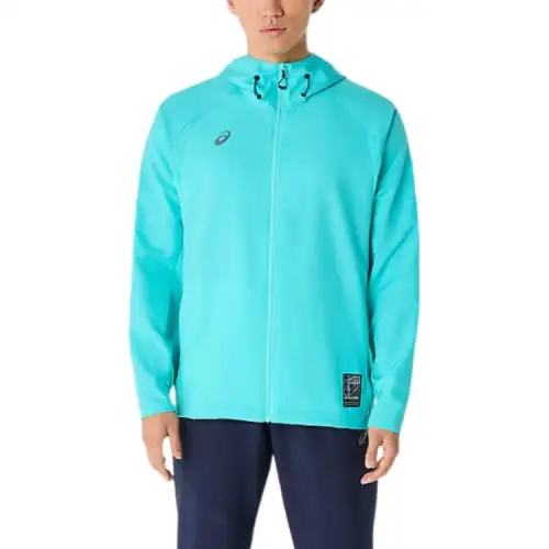 ASICS Jackets Men's Blue Hooded Moderate Other