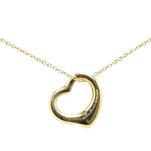 TIFFANY & CO. Pre-Owned 2000-2010 Elsa Peretti 18K Open Heart Pendant Necklace