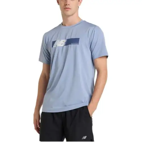 New Balance SS25 BOX LOGO PERFORMANCE T Shirt Men's Blue