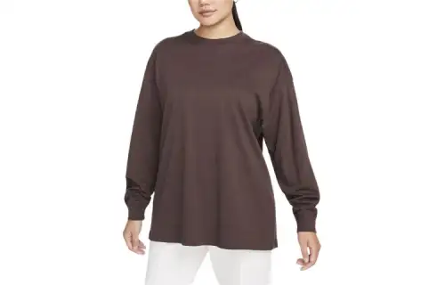 Nike Drop Shoulder Sleeve T Shirt Women's Brown