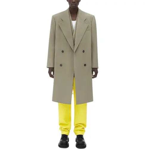 Bottega Veneta Grain De Poudre Coat Men's Lime Gray