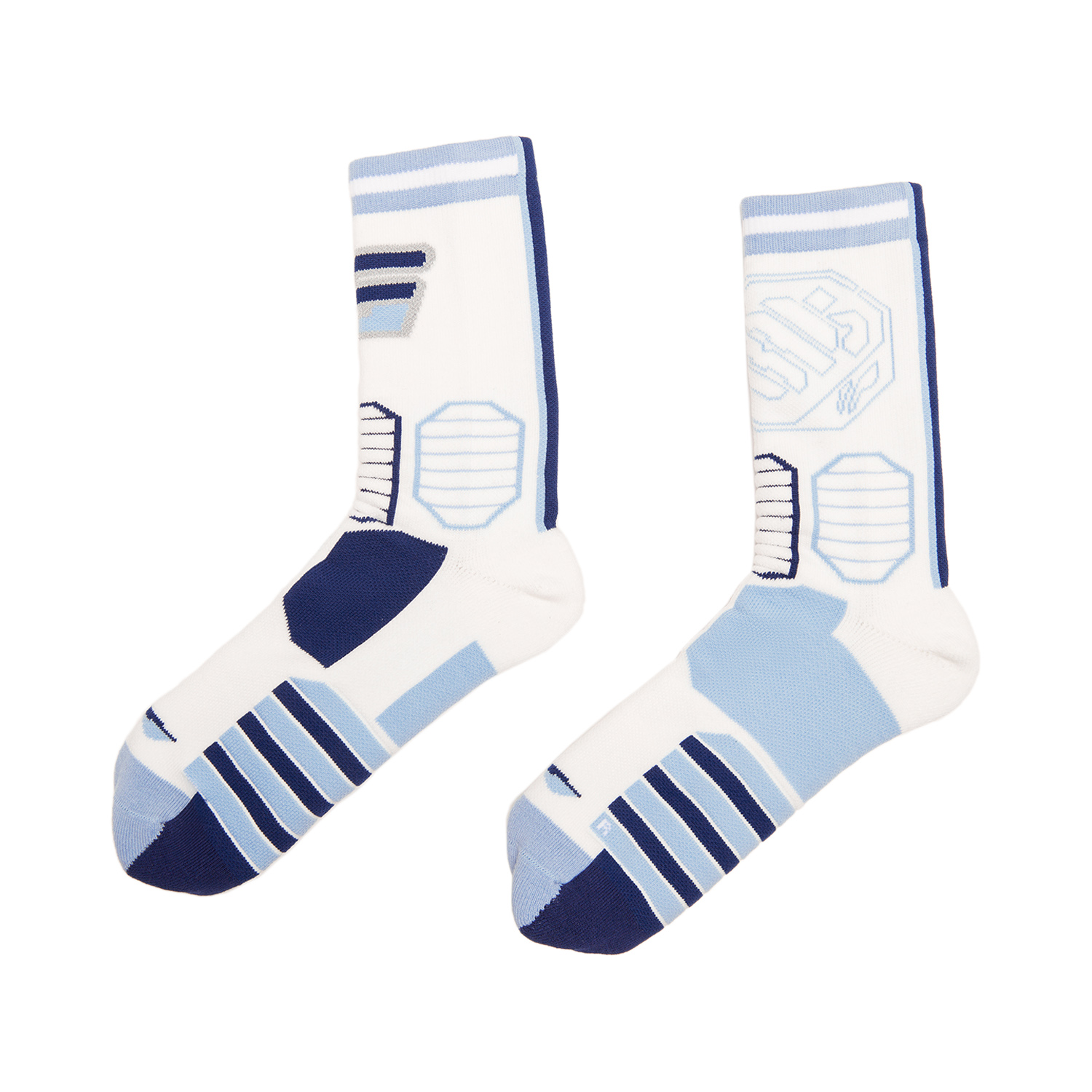 Li Ning Crew Socks Unisex 1 Pack White/Bright Sky Blue/Shadow Purple Blue