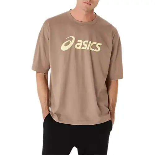 ASICS T Shirts Men's Taupe Crew Neck