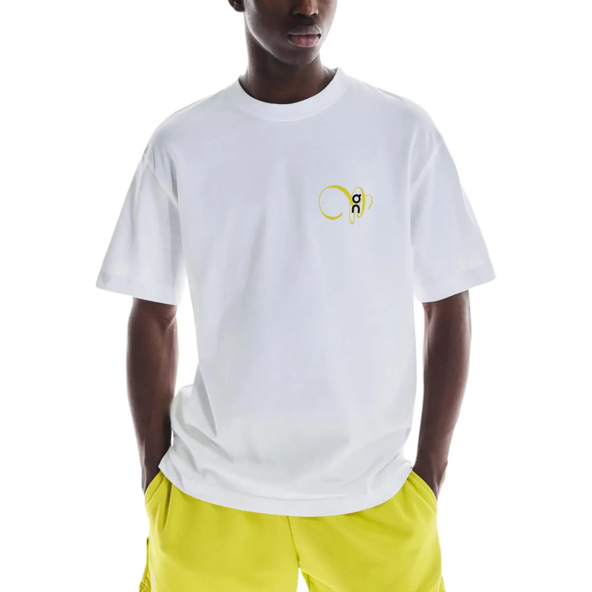 On Club T Graphic T Shirt Men's White/Lime