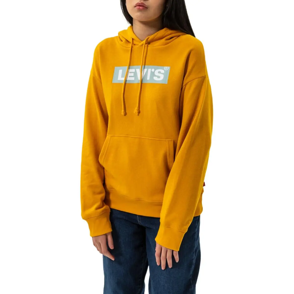 Levi's Sweatshirts Women's Yellow Hooded Moderate Straight Fit