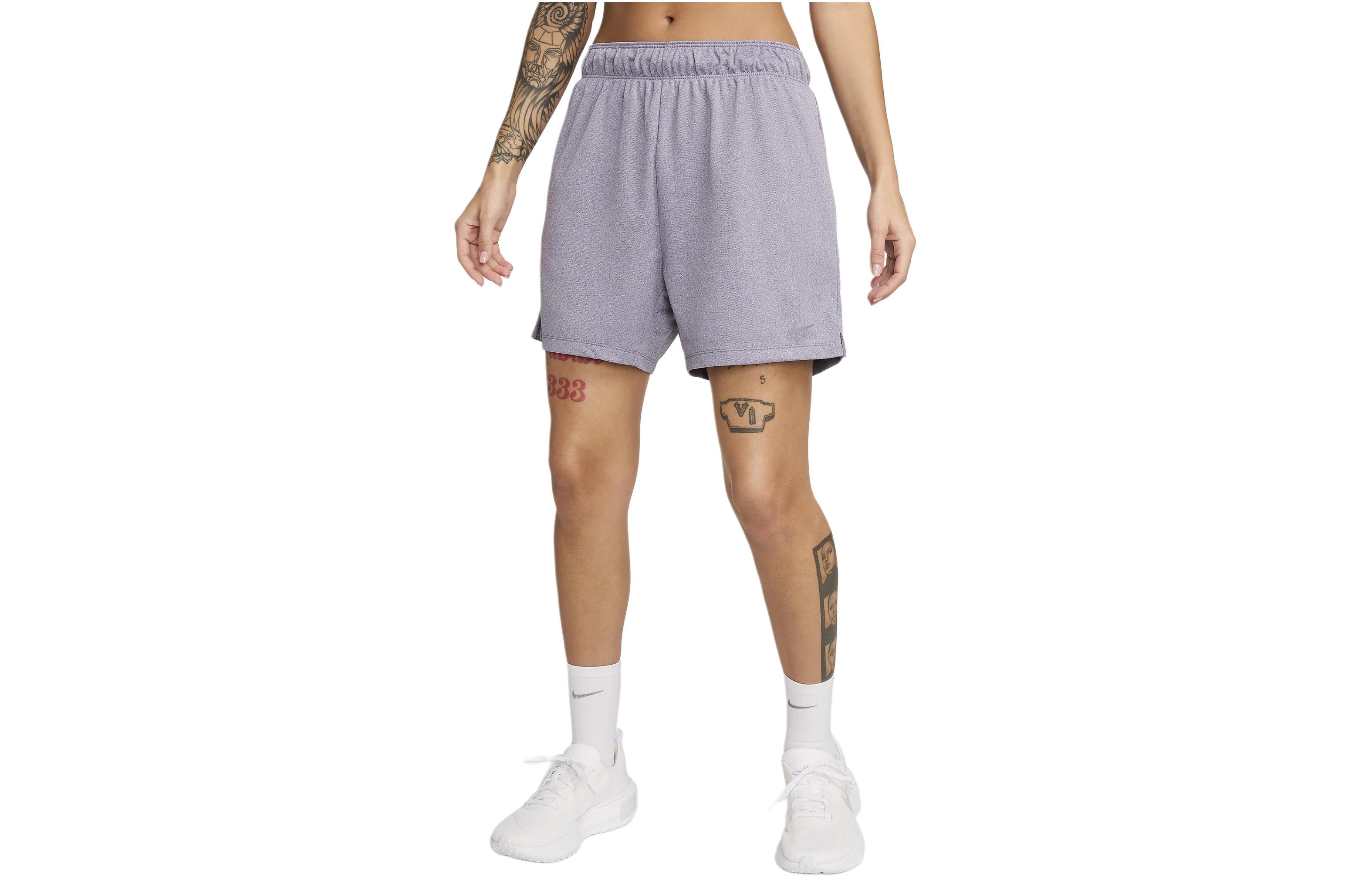 Nike Attack Solid Color Brand Small Logo Reflective Design Comfortable Casual Unlined Sports Shorts Women's Dawn Color