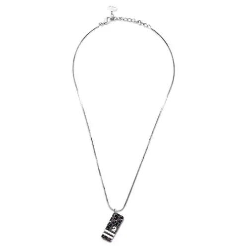 Christian DIOR Pre Owned Silver Plated Trotter Plate Necklace