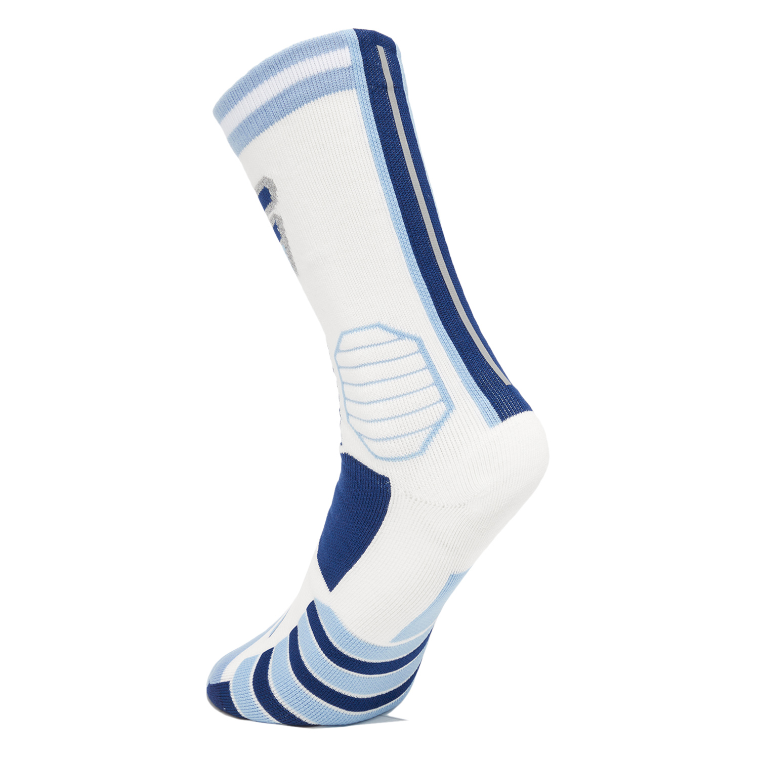 Li Ning Crew Socks Unisex 1 Pack White/Bright Sky Blue/Shadow Purple Blue