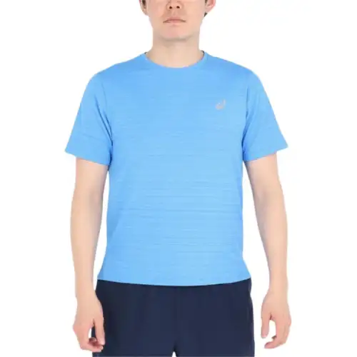 ASICS T Shirts Men's Blue Crew Neck A Line