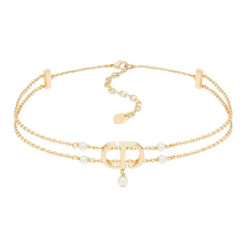 DIOR 30 Montaigne Metal Necklaces Women's Gold
