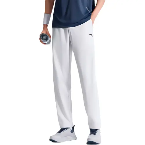 ANTA Casual Pants Men's Ice Blue Gray Thin Straight Fit Pants