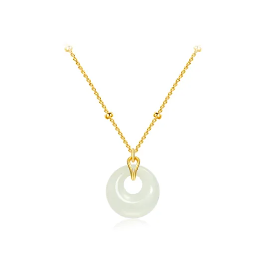Gongzhu Hetian Jade Necklace Gift Box Set Items Pale Greenish White Jade Women's