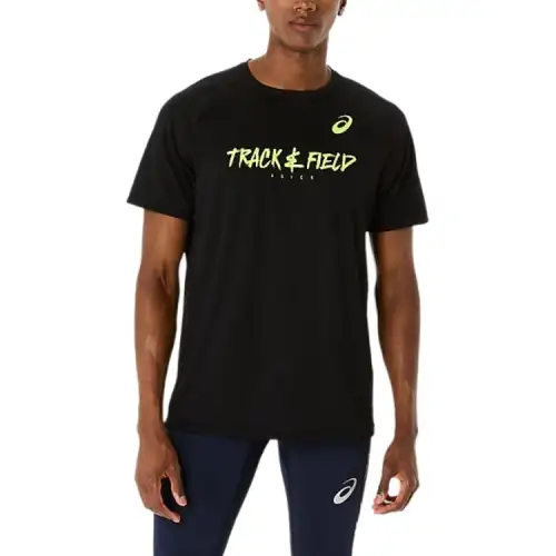 ASICS T Shirts Men's Black Crew Neck