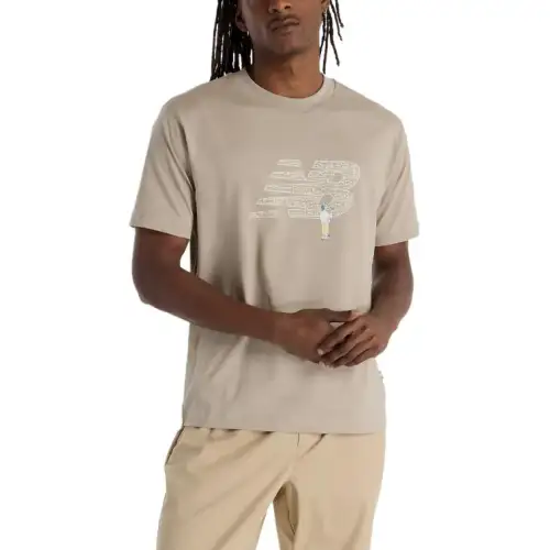 New Balance SS25 Chalk Board Logo T Shirt Men's Dried Up Stones