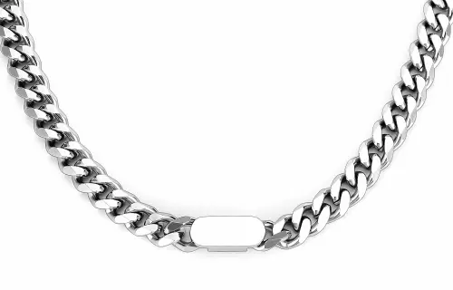GENANX Titanium Steel Necklaces Unisex Silver White