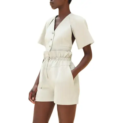 HERMES SS24 Leather Jacket Women's White