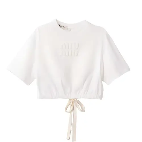 MIU MIU T Shirts Women's White Crew Neck Moderate Other