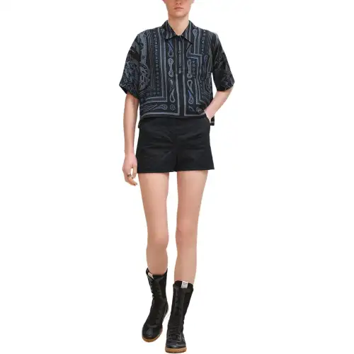 HERMES Shirts Women's Black Blue Moderate