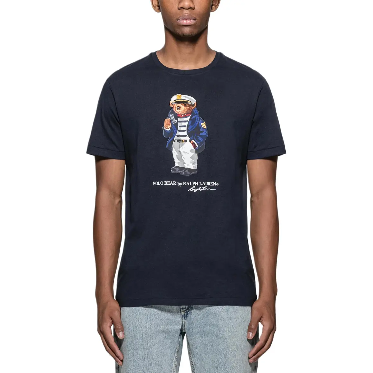 Polo Ralph Lauren Polo Bear SS24 T-Shirt Custom Slim Fit Men's Marine Blue