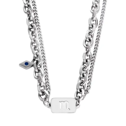 MAGICPOLE Titanium Steel Necklaces Men's Silver