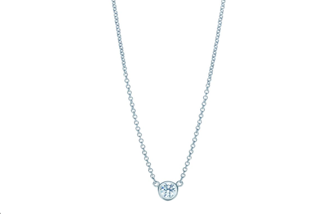 TIFFANY & CO. Tiffany Elsa Peretti® Diamond Platinum Necklace Women's Silver