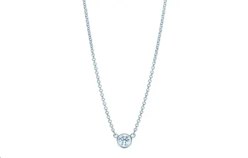 TIFFANY & CO. Tiffany Elsa Peretti® Diamond Platinum Necklace Women's Silver