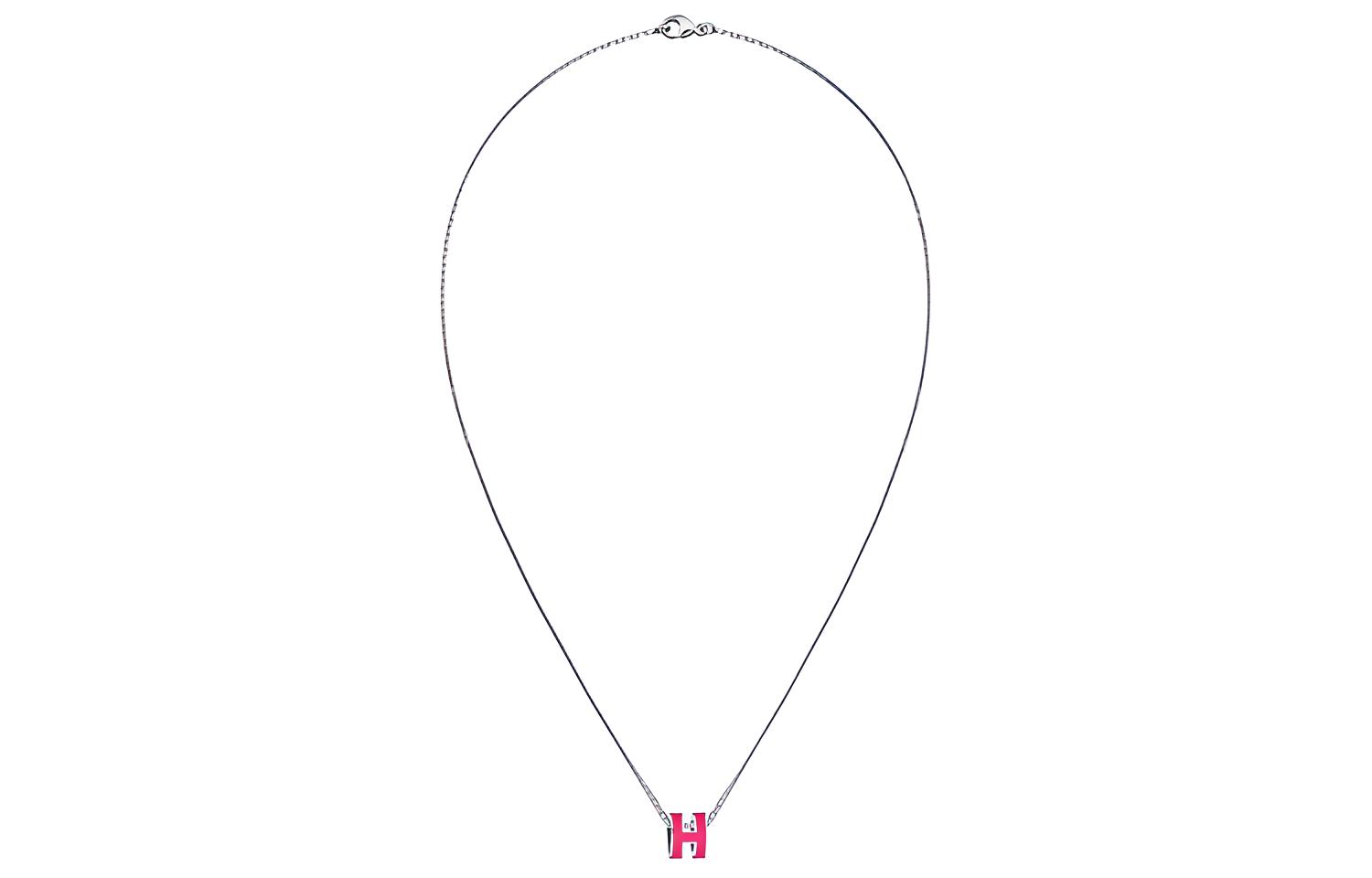 Женская цепочка Hermes POP H Logo (серебристо-розовая) — фото 2