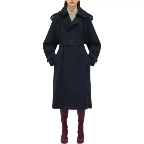 Bottega Veneta Double Breasted Belted Trench Coat