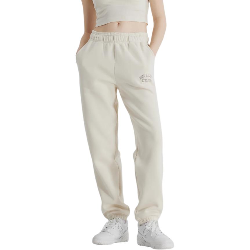 Женские штаны New Balance Graphic Fleece (бежевые)
