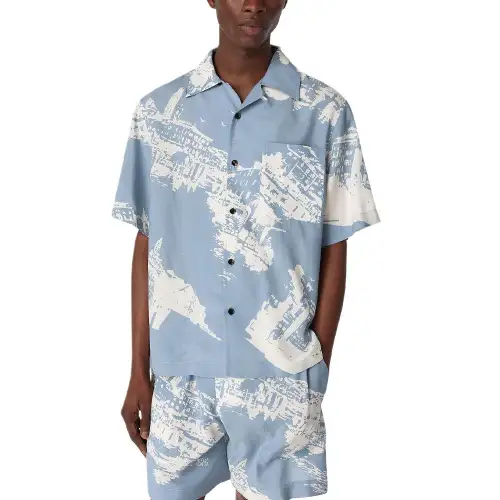Bottega Veneta SS25 Shirt Men's Blue