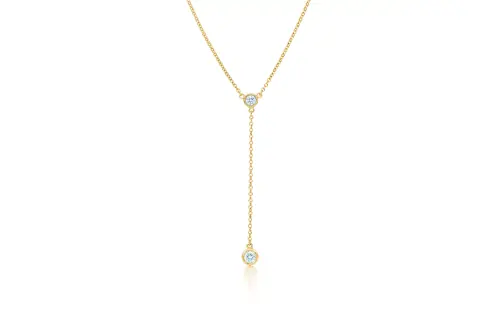 TIFFANY & CO. Tiffany Elsa Peretti® set with 2 round brilliant diamonds, 18k gold necklace, women's gold