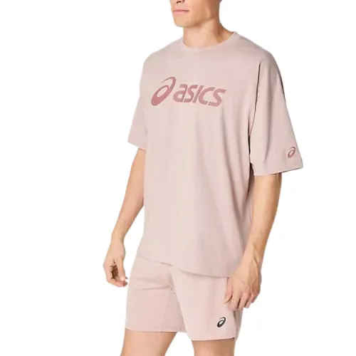 ASICS T Shirts Men's Umber Crew Neck Moderate Straight Fit