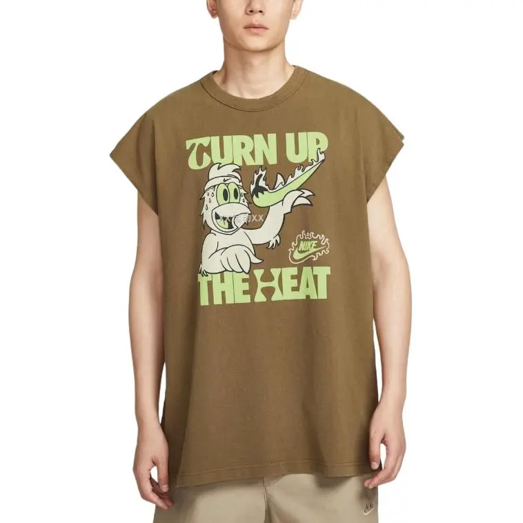Nike T-Shirts Men's Brown Crew Neck