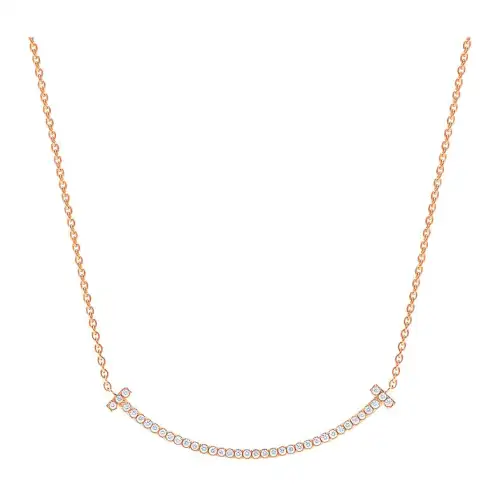 TIFFANY & CO. T 18 carat Rose Gold Set With Diamonds Necklaces Women's