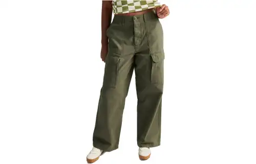 Vans Cargo Pants Women's Green Moderate Straight Fit Pants