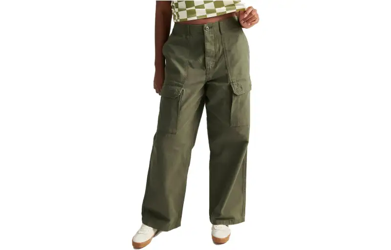 Vans Cargo Pants Women's Green Moderate Straight Fit Pants